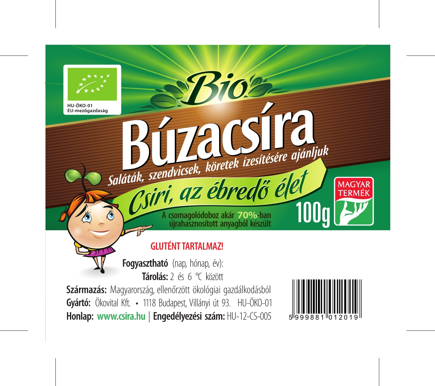 Bio Búzacsíra 100g